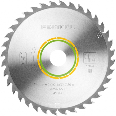 Фото Festool Пильный диск 210x2,4x30 W36 FST-493198 