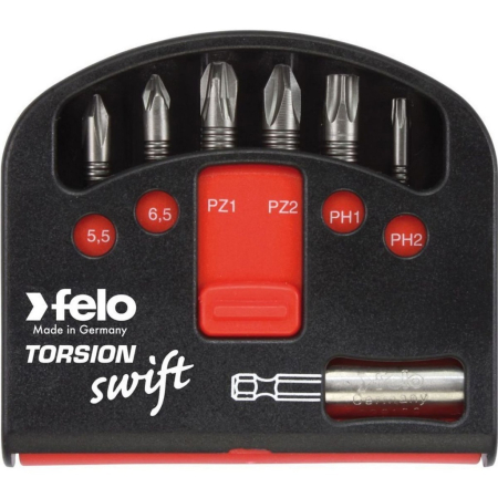 Фото Felo Набор бит Swift Torsion SL-PZ-PH с битодержателем, 7 ед FLO-02060106 