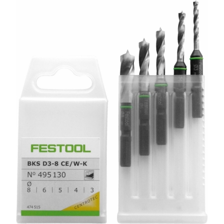 Фото Festool Набор сверл по дереву BKS D 3-8 CE/W-K, 5 ед FST-495130 