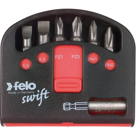 Фото Felo Набор бит Swift Industrial PZ с битодержателем, 7 ед FLO-02060216 