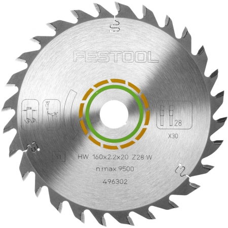 Фото Festool Пильный диск 160x2,2x20 W28 FST-496302 