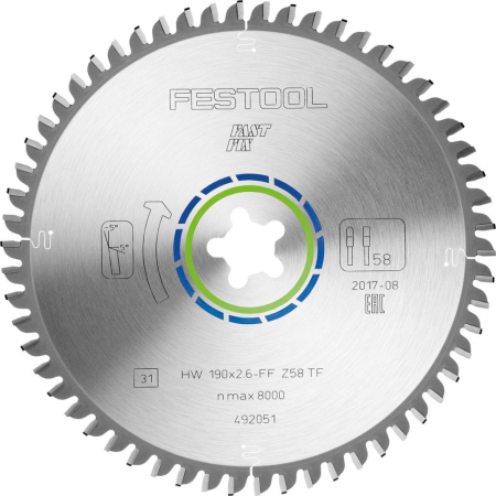 Фото Festool Пильный диск 190x2,6 FF TF58 FST-492051 