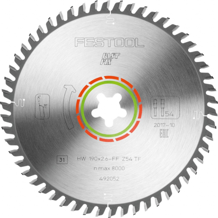 Фото Festool Пильный диск 190x2,6 FF TF54 FST-492052 