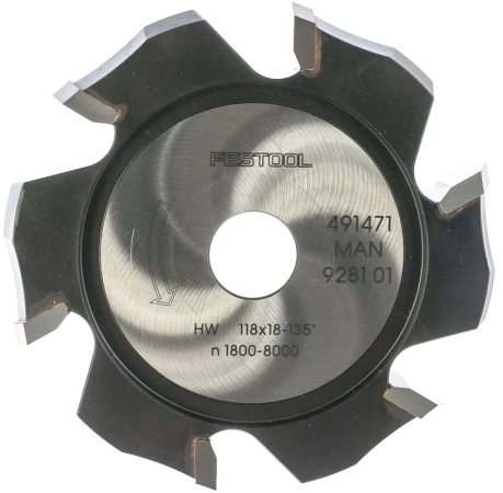 Фото Festool Фреза дисковая V-образная HW 118x18-135°/Alu FST-491471 
