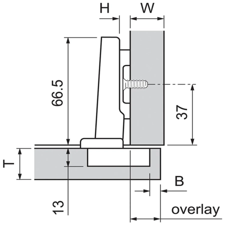 Фото Петля с доводчиком BLUM CLIP top BLUMOTION 110° BLUM 71B3550 