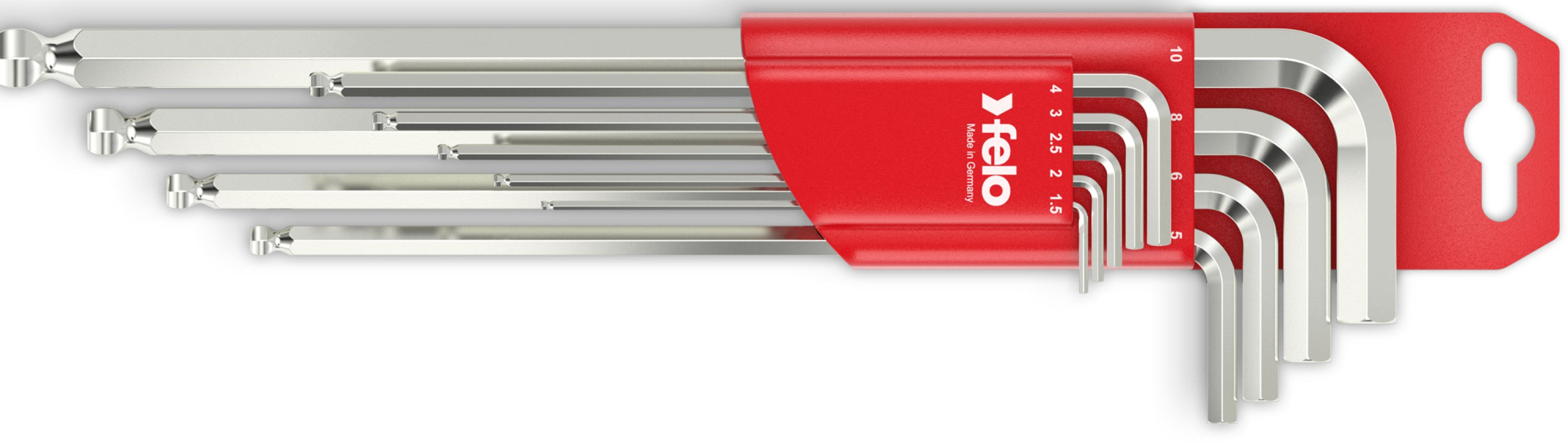 Фото Felo Набор Г-образных ключей с шарообразным наконечником HEX (SW), 9 ед FLO-36500911 